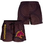 Brisbane Women Shorts Broncos Simple Indigenous - Vibe Hoodie