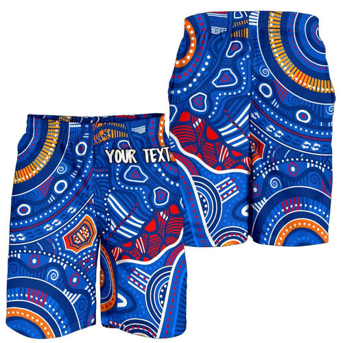 custom-text-aboriginal-mens-shorts-indigenous-footprint-patterns-blue-color
