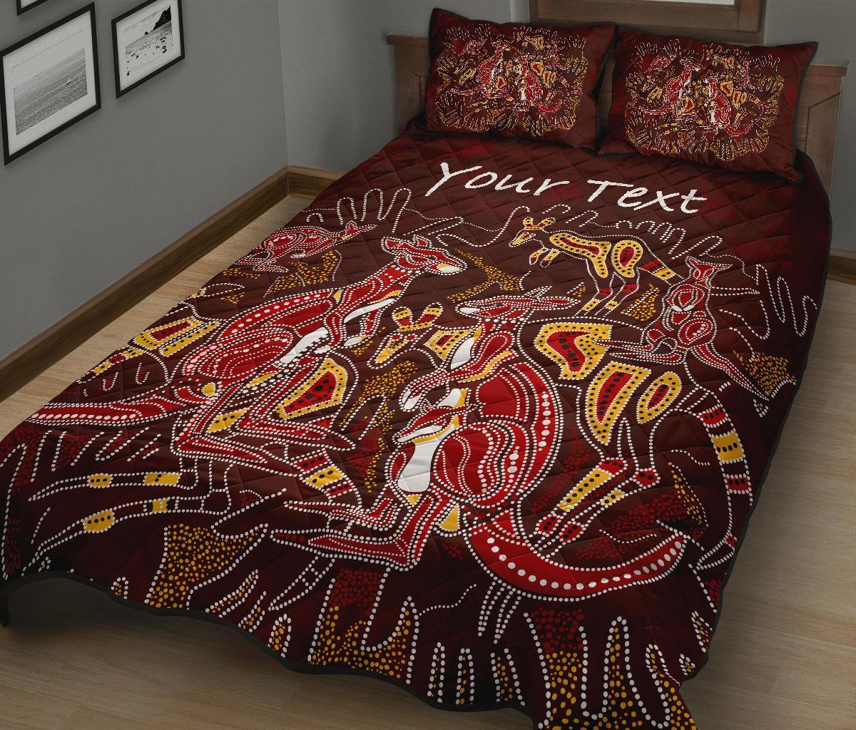 custom-aboriginal-quilt-bed-set-kangaroo-family-with-hand-art