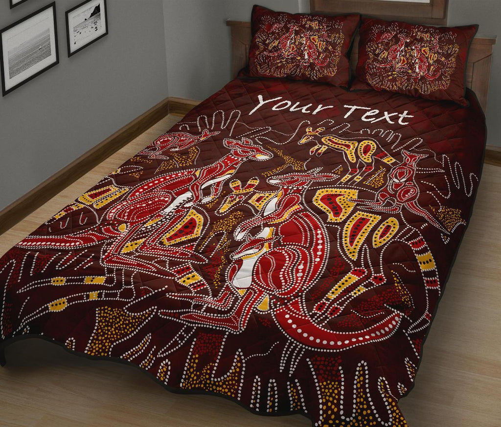 custom-aboriginal-quilt-bed-set-kangaroo-family-with-hand-art