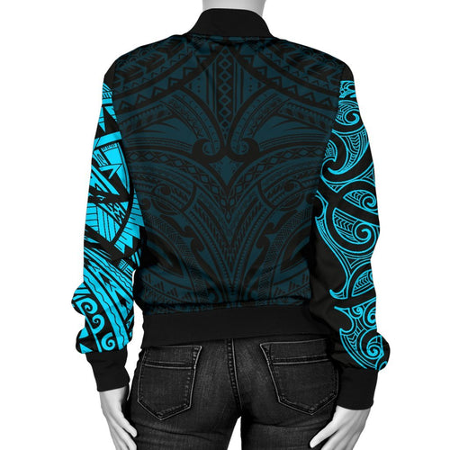 new-zealand-womens-bomber-jacket-maori-polynesian-tattoo-blue
