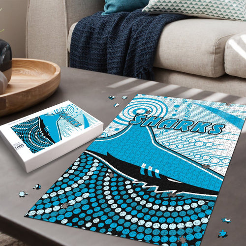 sharks-premium-wood-jigsaw-puzzle-cronulla-indigenous-unique