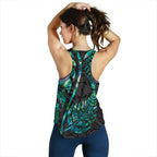 Aotearoa Maori Women Racerback Tank Silver Fern Koru Vibes - Vibe Hoodie