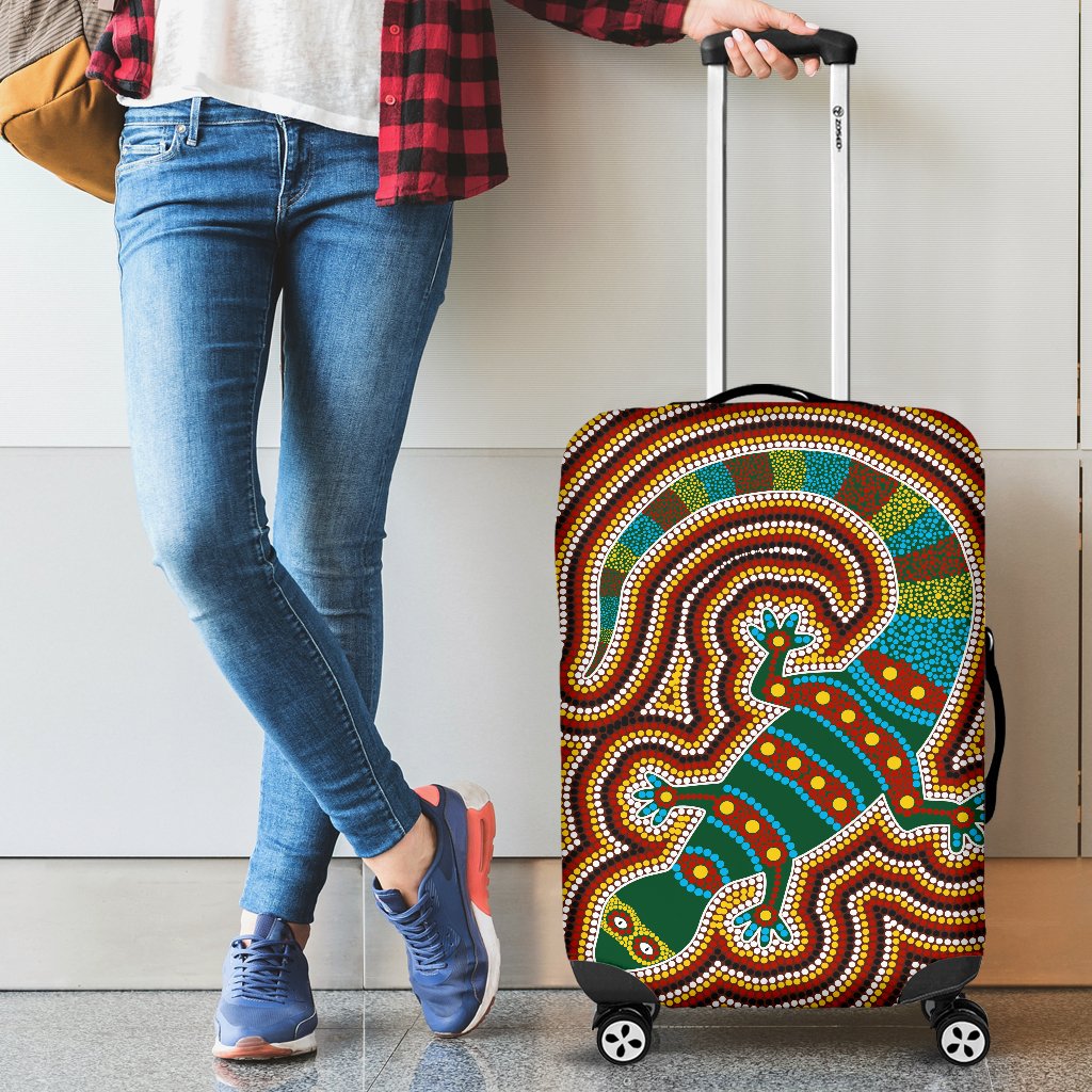 aboriginal-luggage-covers-lizard-dot-painting-patterns