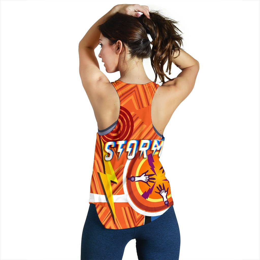 Storm Women Racerback Tank Simple Indigenous - Orange - Vibe Hoodie