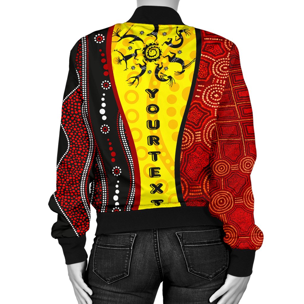 aboriginal-womens-bomber-jackets-dreamtime-koori-dance-dot-acrylic-paint