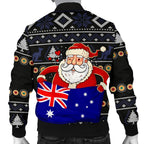 christmas-personalised-mens-bomber-jacket-australia-santa-claus-hold-the-flag-black
