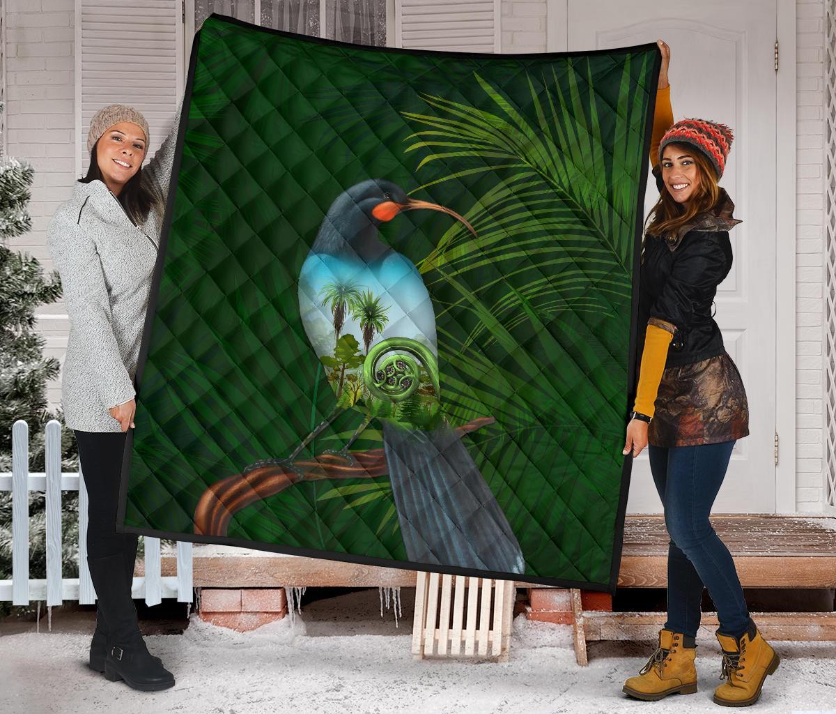 huia-bird-new-zealand-premium-quilt