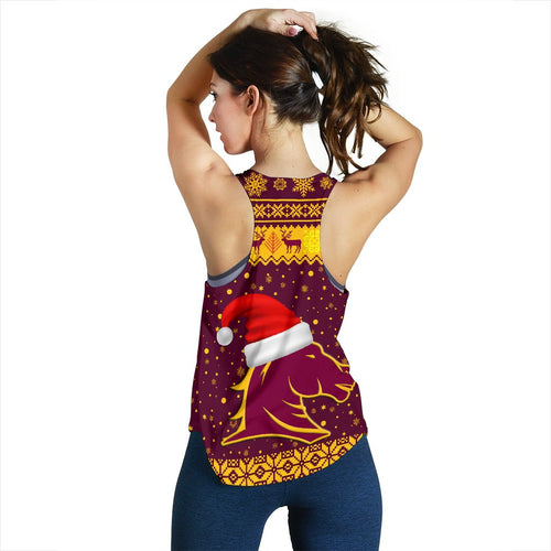 Brisbane Women Racerback Tank Broncos Christmas Unique Vibes - Maroon - Vibe Hoodie
