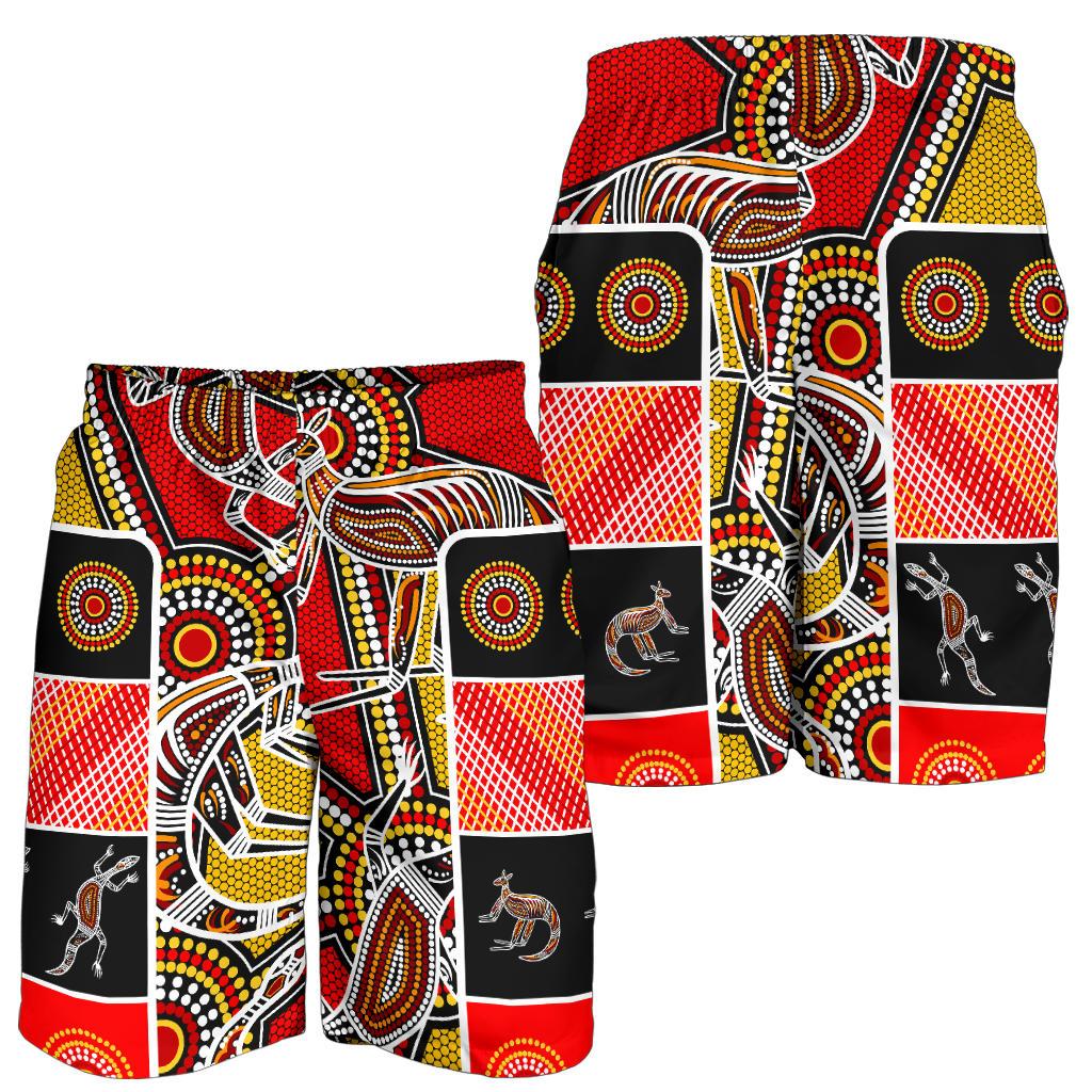 aboriginal-mens-shorts-kangaroo-dot-painting-patterns