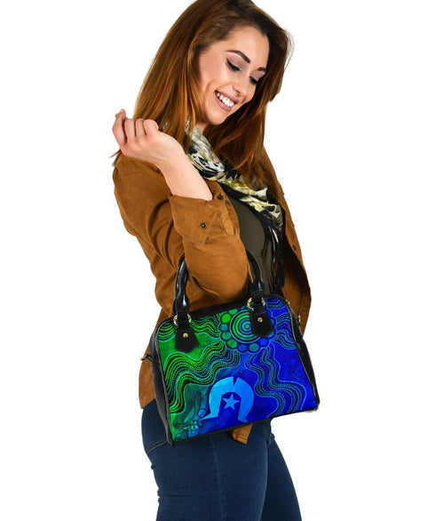 Aboriginal Shoulder Handbag , Torres Strait Islands Flag - Vibe Hoodie