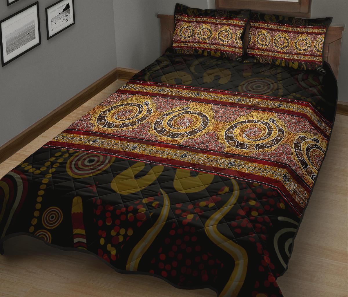 quilt-bed-set-snake-dot-panting-art