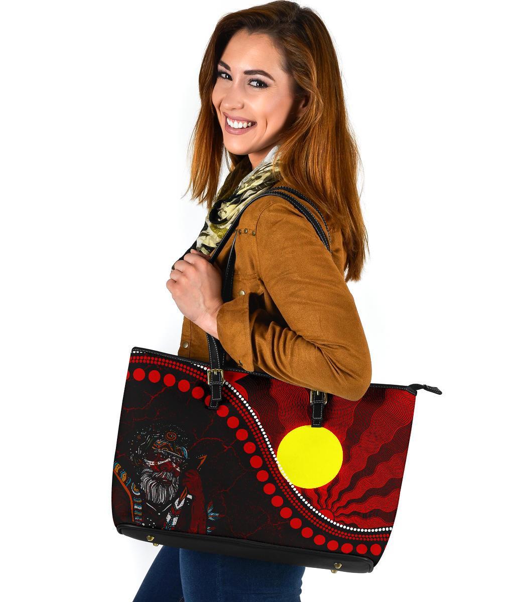 aboriginal-leather-tote-bag-indigenous-people-and-sun