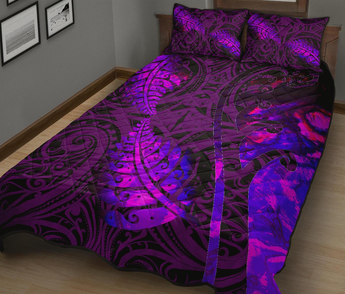 aotearoa-maori-quilt-bed-set-silver-fern-koru-vibes-purple
