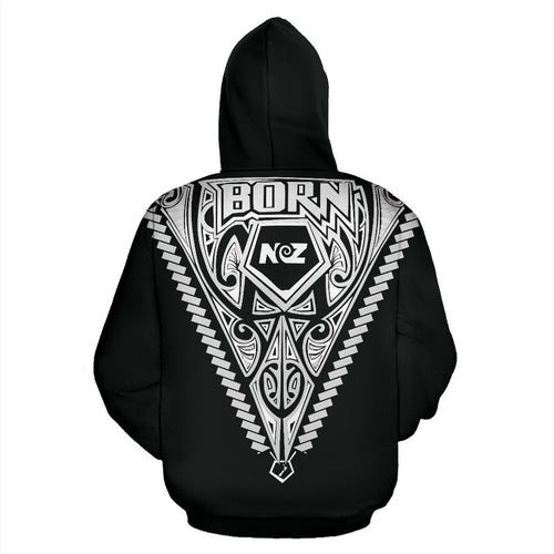 born-new-zealand-hoodie-polynesian-tattoo-white