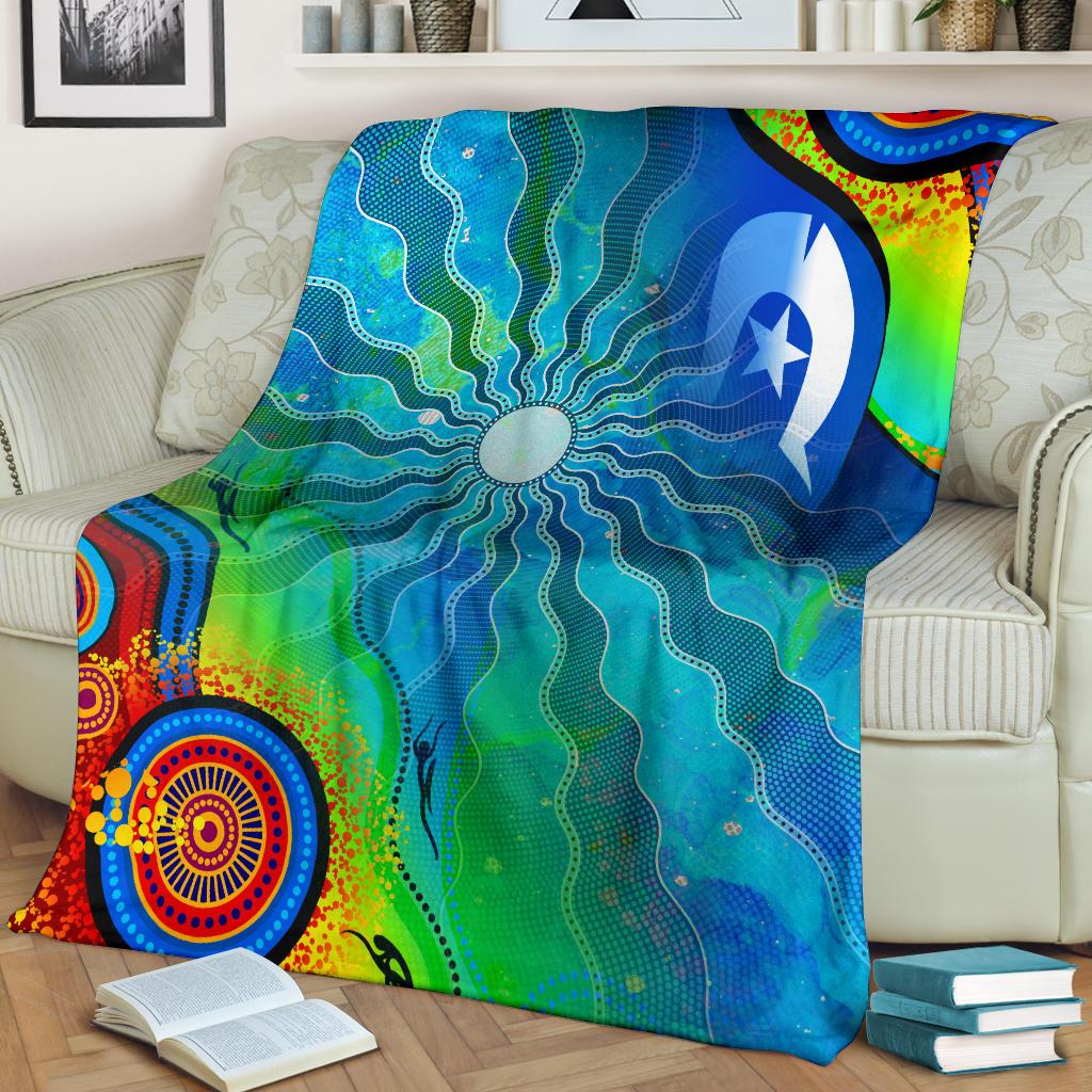 premium-blanket-torres-strait-islanders-flag-with-aboriginal-patterns-blanket