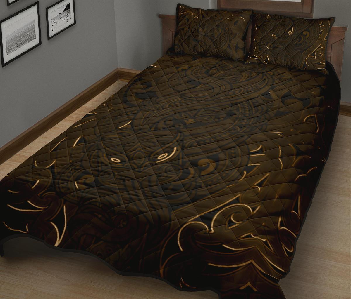 new-zealand-quilt-bed-set-maori-gods-quilt-and-pillow-cover-tumatauenga-god-of-war-gold