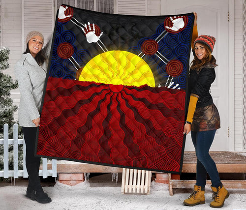 aboriginal-premium-quilt-aboriginal-lives-matter-flag-sun-dot-painting