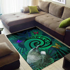 new-zealand-area-rug-koru-fern-mix-tui-bird-tropical-floral-turquoise