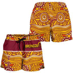 Brisbane Broncos All Over Print Women's Shorts Aboriginal Patterns - Vibe Hoodie