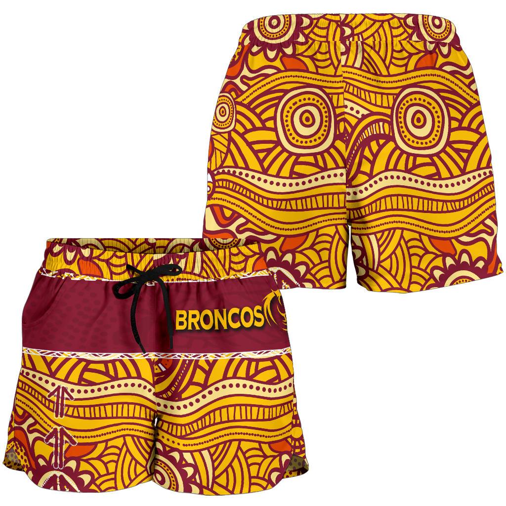 Brisbane Broncos All Over Print Women's Shorts Aboriginal Patterns - Vibe Hoodie