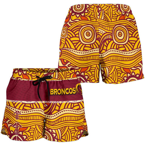 Brisbane Broncos All Over Print Women's Shorts Aboriginal Patterns - Vibe Hoodie