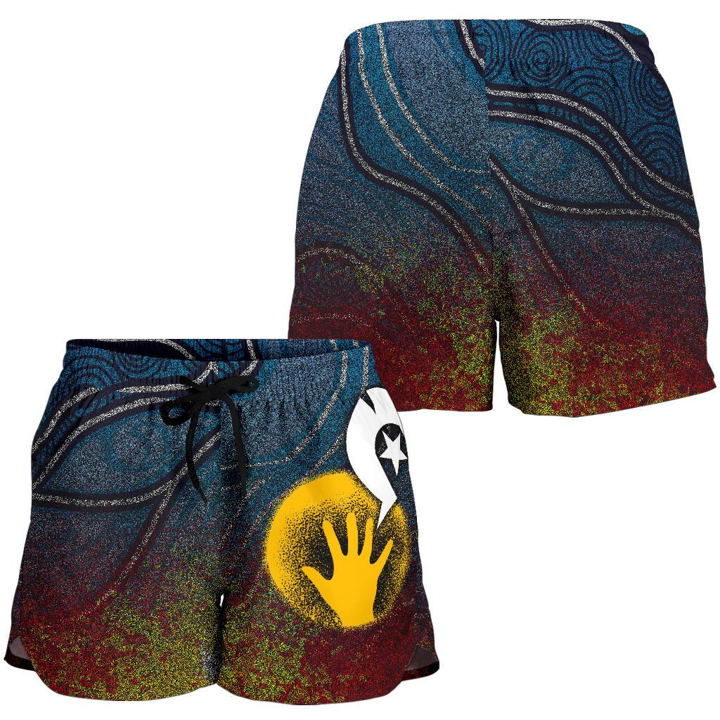 Aboriginal Women's Shorts - Aboriginal and Torres Strait Islanders Flag - Vibe Hoodie