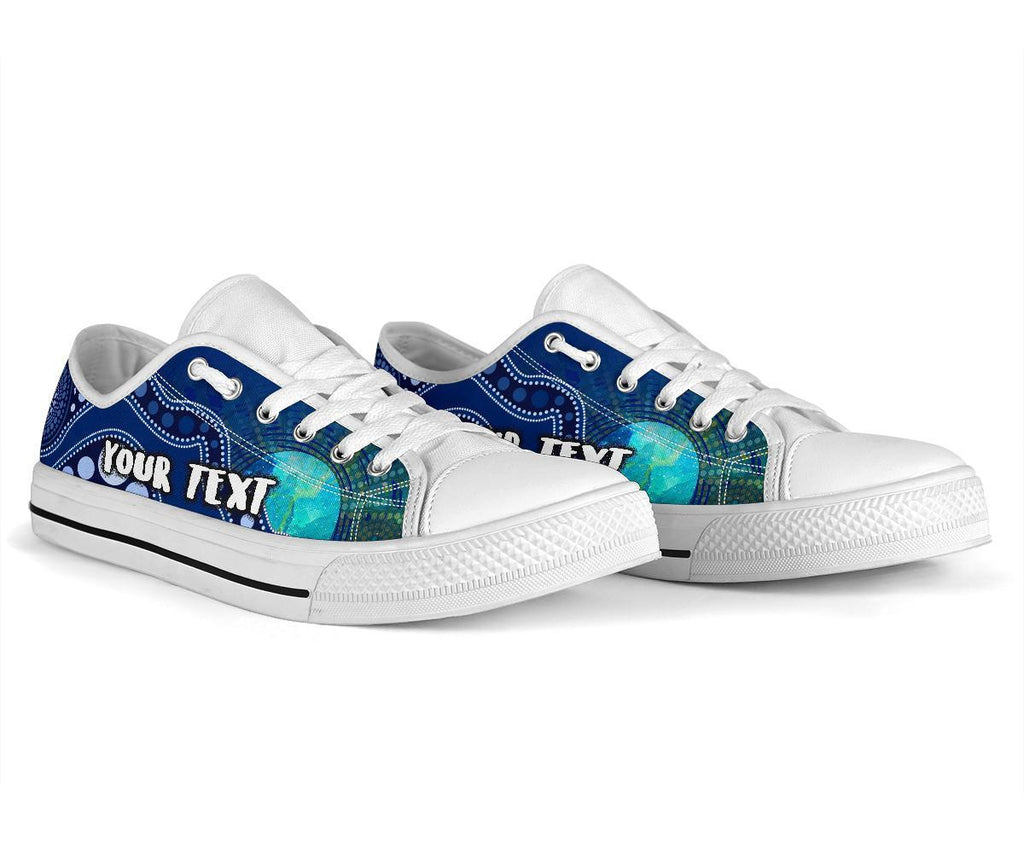 custom-text-aboriginal-low-top-shoes-australia-indigenous-flag-circle-dot-painting-art-blue