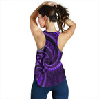 New Zealand Maori Mangopare Women Racerback Tank Polynesian - Purple - Vibe Hoodie