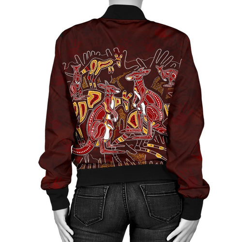 aboriginal-womens-bomber-jacket-kangaroo-family-with-hand-art