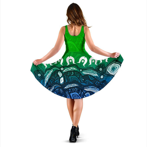 [Custom] Torres Strait Islands Midi Dress - Blue - Vibe Hoodie