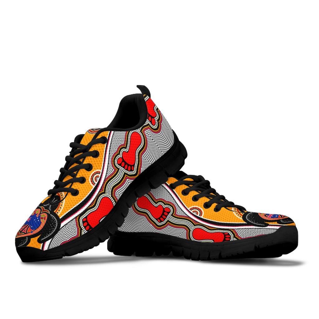 aboriginal-sneakers-turtle-patterns-aus-flag-footprint-dot-painting