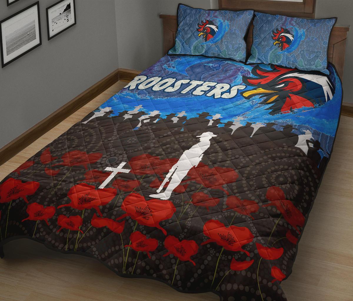sydney-roosters-aboriginal-quilt-bed-set-prairie-style
