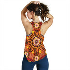 Aboriginal Women's Racerback Tank - Circle Flowers Patterns VER01 - Vibe Hoodie
