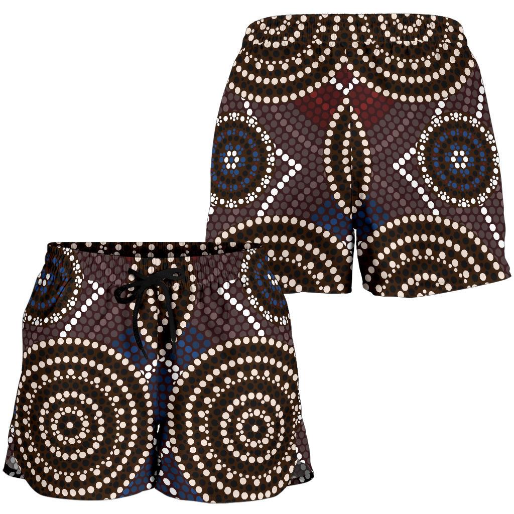 Aboriginal Shorts, Indigenous Dot Painting Short Women 08 - Vibe Hoodie