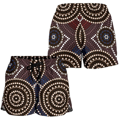Aboriginal Shorts, Indigenous Dot Painting Short Women 08 - Vibe Hoodie