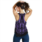Maori Ta Moko Women Racerback Tank New Zealand Pastel Purple - Vibe Hoodie
