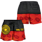 Personalised Aboriginal Women's Shorts - Aussie Indigenous Flag - Vibe Hoodie