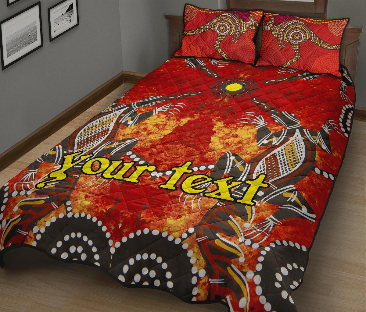 custom-quilt-bed-sets-aboriginal-crocodile-and-kangaroo