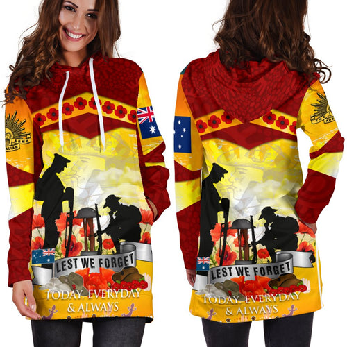 anzac-womens-hoodie-dress-lest-we-forget-aboriginal-version