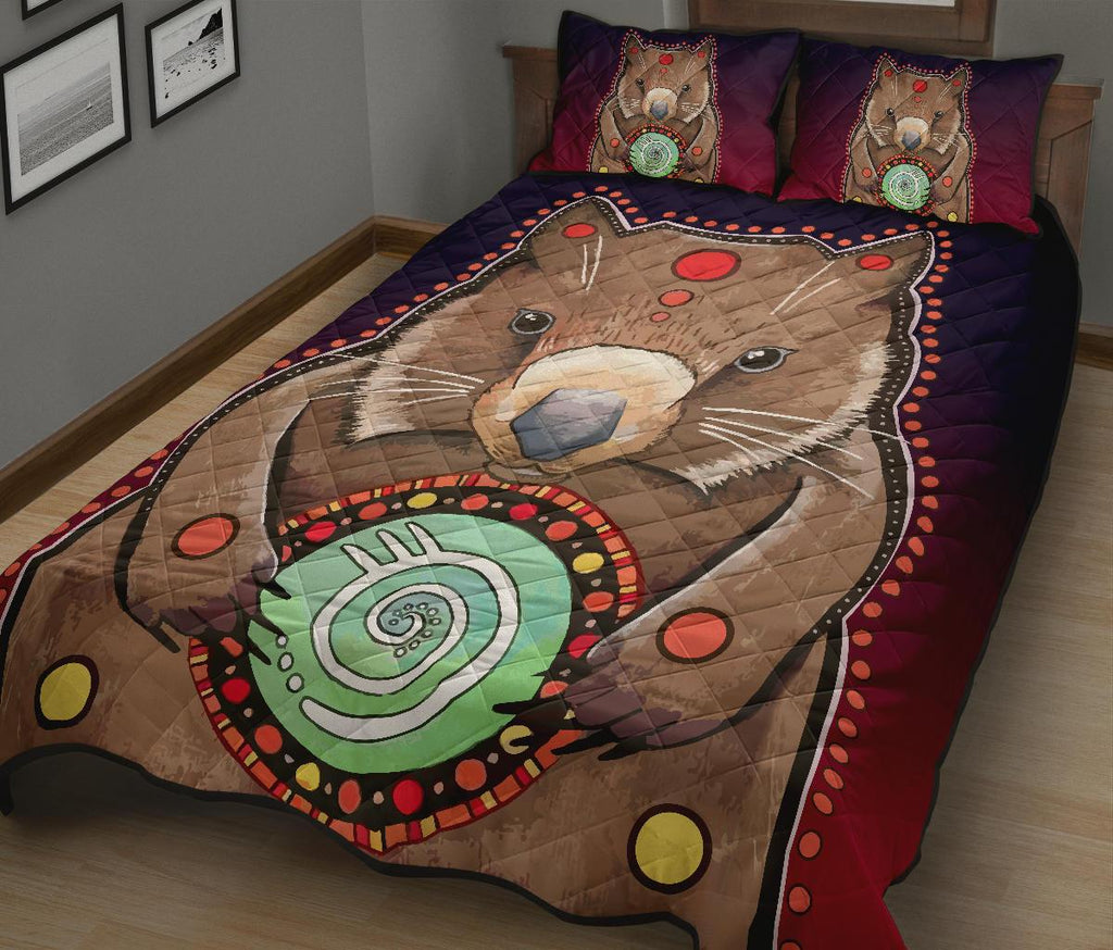 aboriginal-quilt-cover-set-wombat-painting-circle-patterns