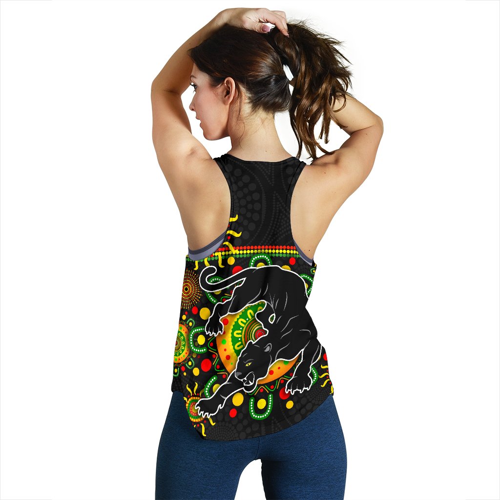Penrith Women Racerback Tank Indigenous Panthers - Black - Vibe Hoodie
