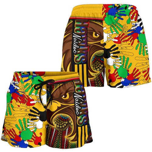 Pride Hawks All Over Print Women's Shorts Hawthorn Naidoc Week Aboriginal Version Special - Vibe Hoodie