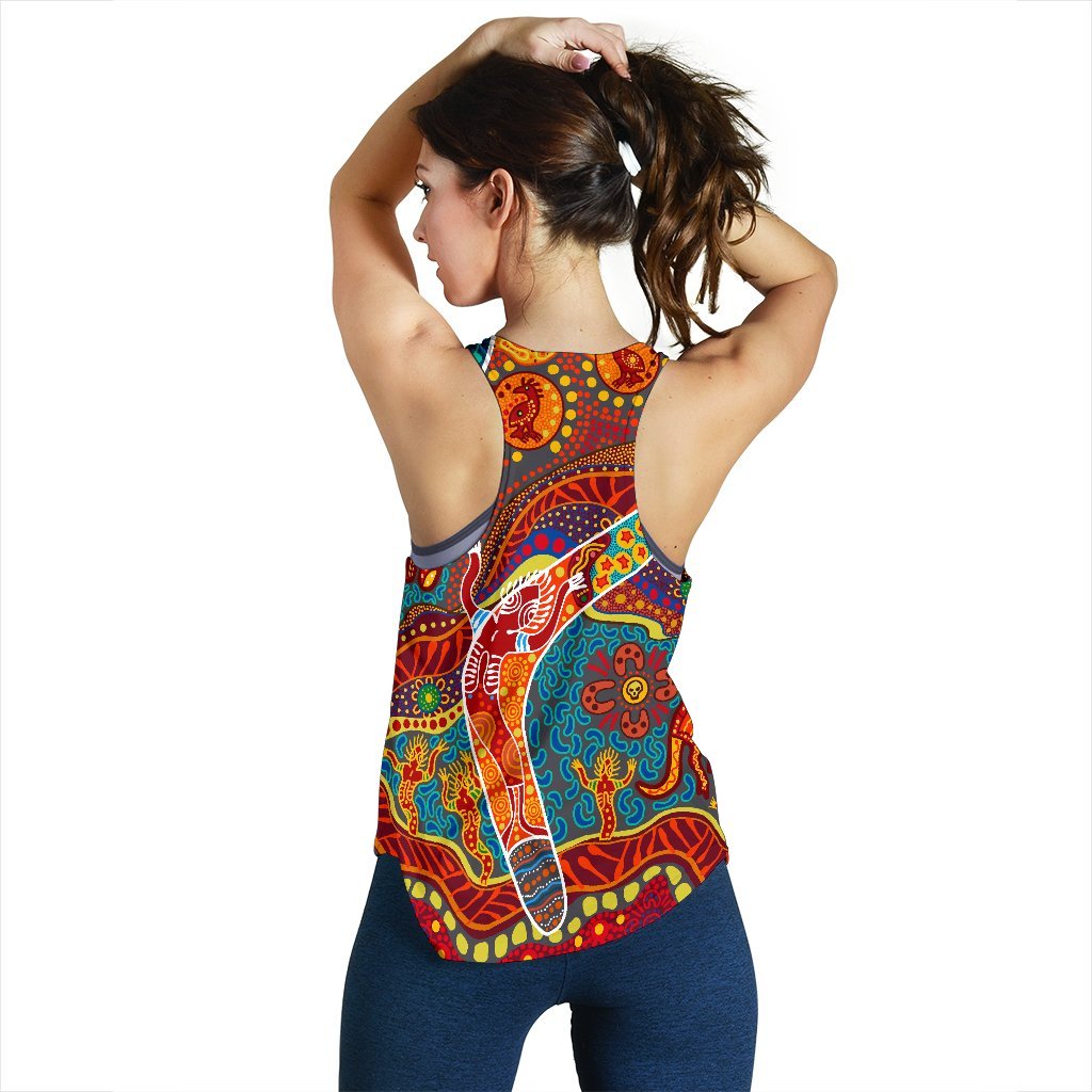 Aboriginal Women's Racerback Tank - Indigenous Boomerang - Vibe Hoodie