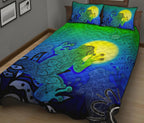 aboriginal-quilt-bed-set-indigenous-frog-blue