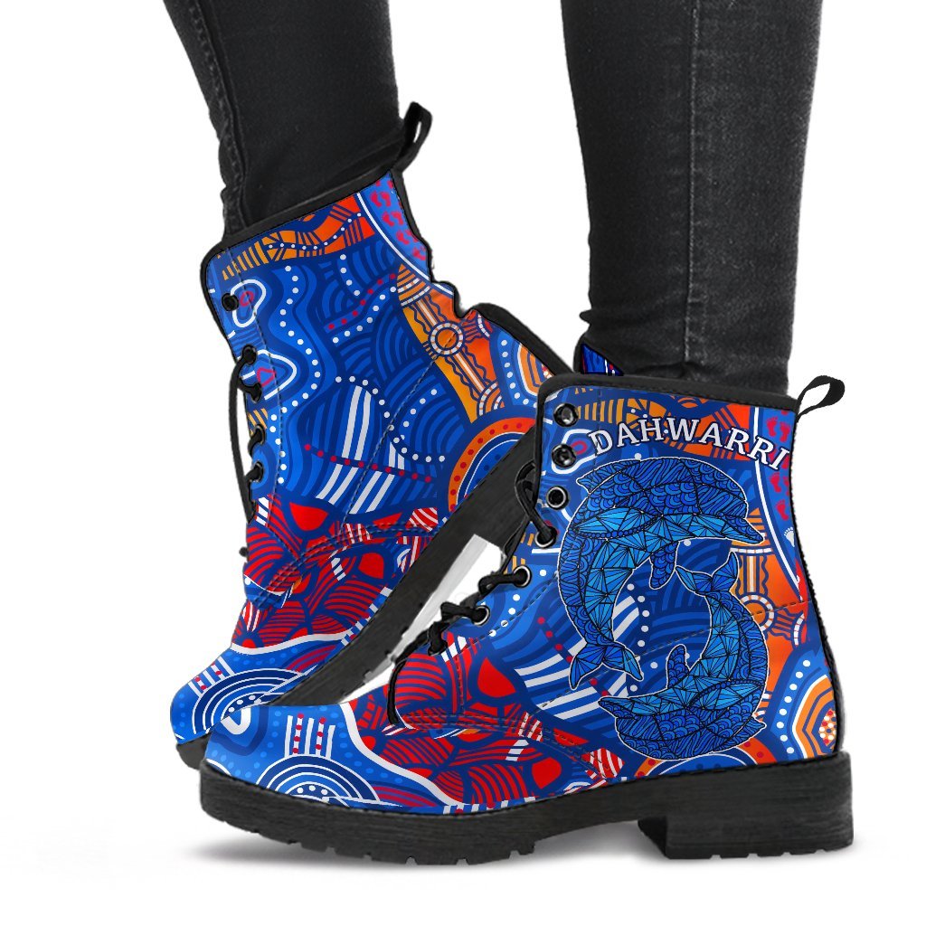 aboriginal-personalised-leather-boots-dolphin-ver01