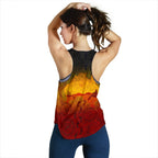 Aboriginal Women's Racerback Tank, Australian Map with  Indigenous Color - Vibe Hoodie