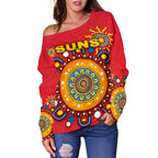 Gold Coast Women Off Shoulder Sweater Suns Indigenous - Vibe Hoodie