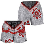 Aboriginal Women's Shorts - Indigenous Boomerang and Lizard Art - Vibe Hoodie