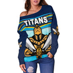 Gold Coast Women Off Shoulder Sweater Titans Gladiator - Vibe Hoodie